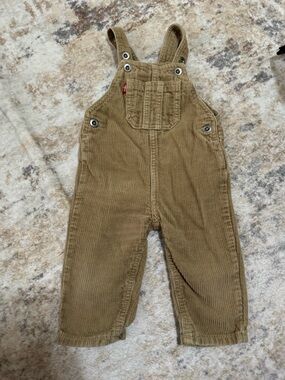 Levi's Baby Vintage Style Corduroy Overalls Tan Brown Caramel Ribbed Kids